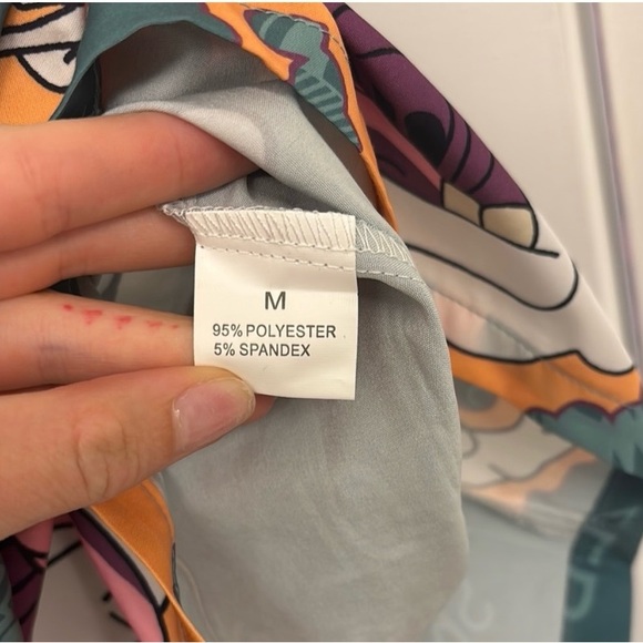 Graphic Teal and Orange Men's Shorts - Picture 2 of 7